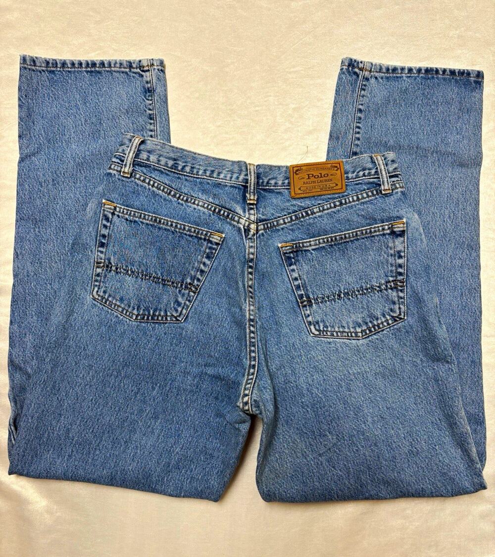 Vintage 90s Polo Ralph Lauren Authentic Dungarees Jeans 33x32 Made USA Rare